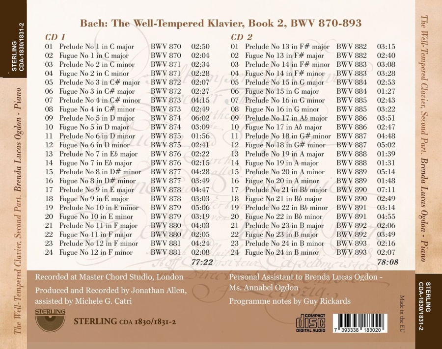 Bach: Well-Tempered Klavier Book 2 - slide-1