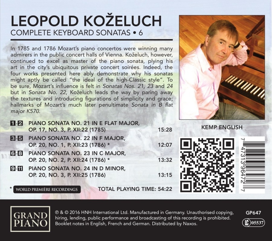 Koželuch: Keyboard Sonatas Vol. 6 - slide-1