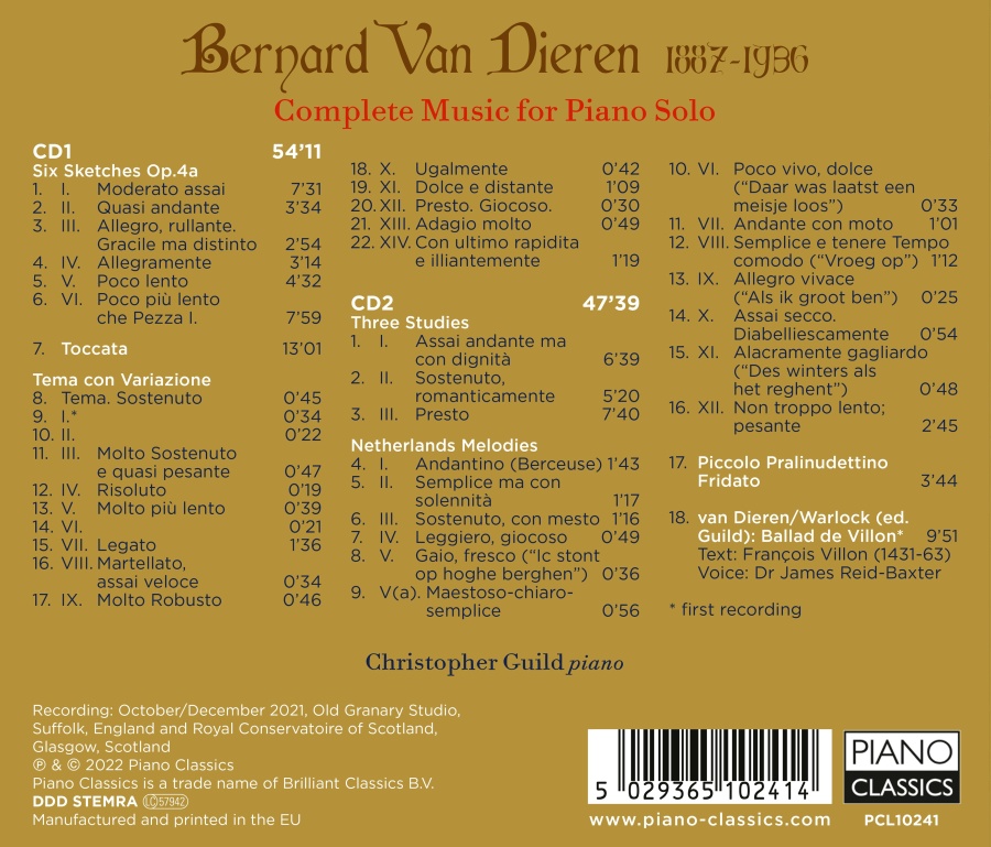 Van Dieren: Complete Music for Piano Solo - slide-1