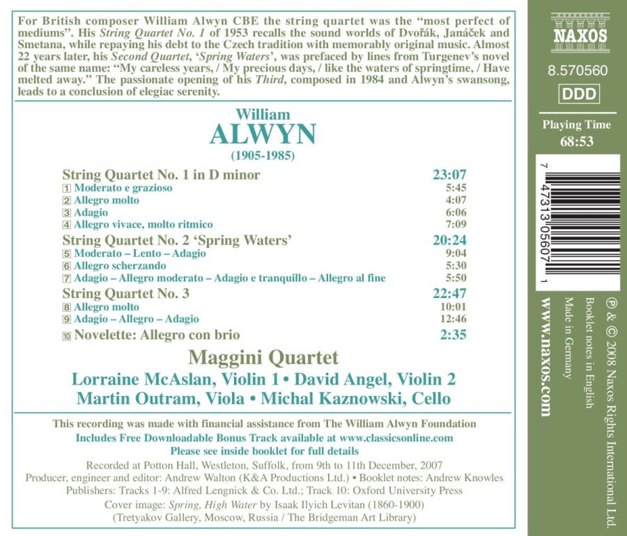 Alwyn William: String Quartets Nos. 1-3/8.570560 - slide-1