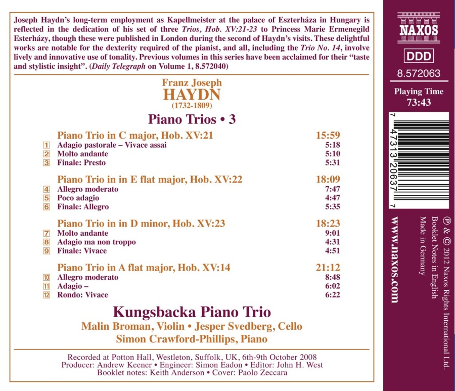 Haydn: Piano Trios Vol. 3 - Nos. 14, 21, 22 & 23 - slide-1