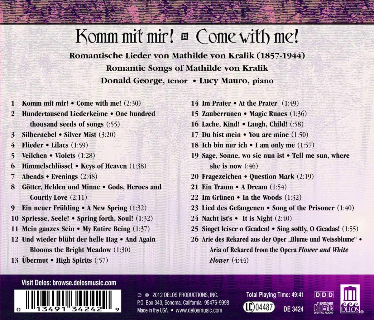 Komm mit mir! Come with me! - Romantic Songs of Mathilde von Kralik (1857-1944) - slide-1