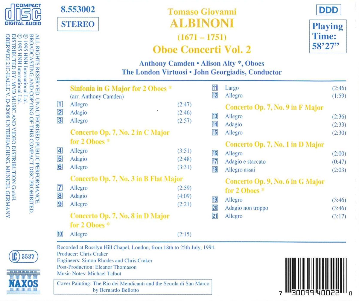 ALBINIONI: Oboe Concerti vol. 2 - slide-1