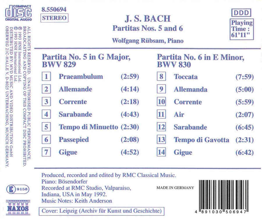 Bach: Partitas Nos. 5 and 6 - slide-1