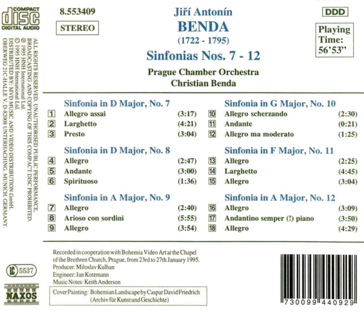 BENDA: Sinfonias nos. 7 -12 - slide-1