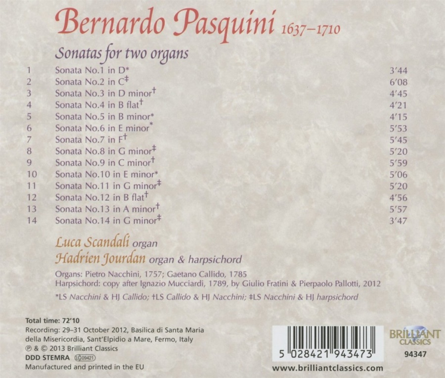 Pasquini: Sonatas for Two Organs - slide-1