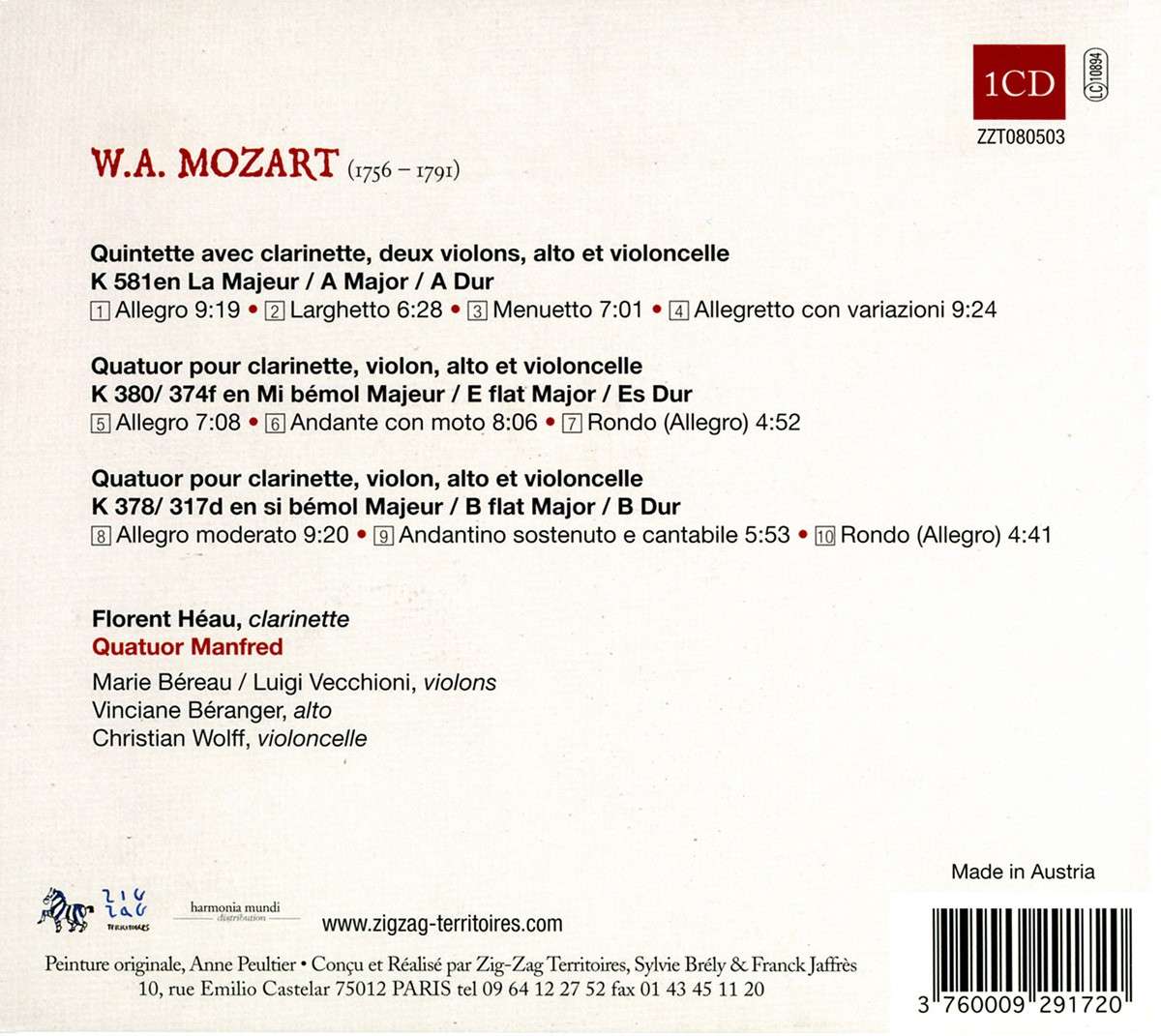 Mozart: Clarinet Quintet, Clarinet Quartets - slide-1