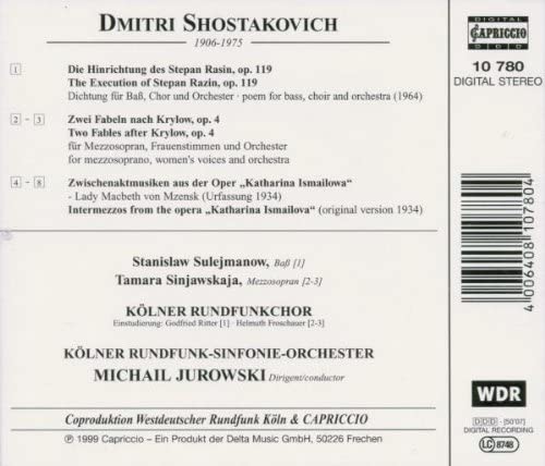Shostakovich;: The Execution of Stepan Razin, Two Fabelsafter Krylo - slide-1