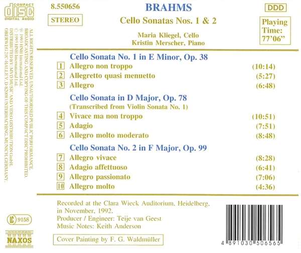 Brahms: Cello Sonatas Opp. 38, 78, 99 - slide-1