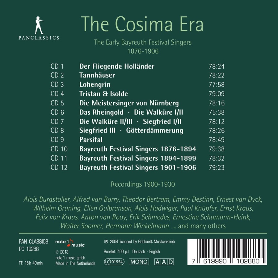 Wagner: The Cosima Era, The Early Bayreuth Festival Singers 1876-1906 (12 CD) - slide-1
