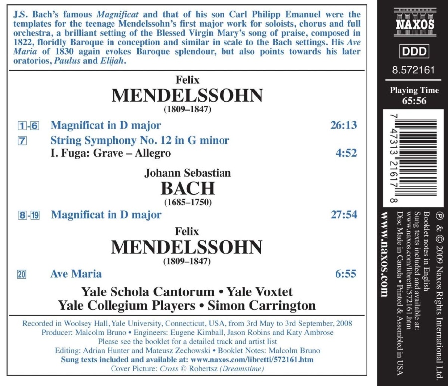 Mendelssohn: Magnificat in D major, Ave Maria; Bach: Magnificat in D major - slide-1