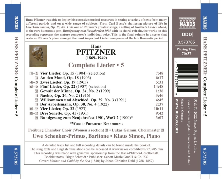 Pfitzner: Complete Lieder Vol. 5 - slide-1