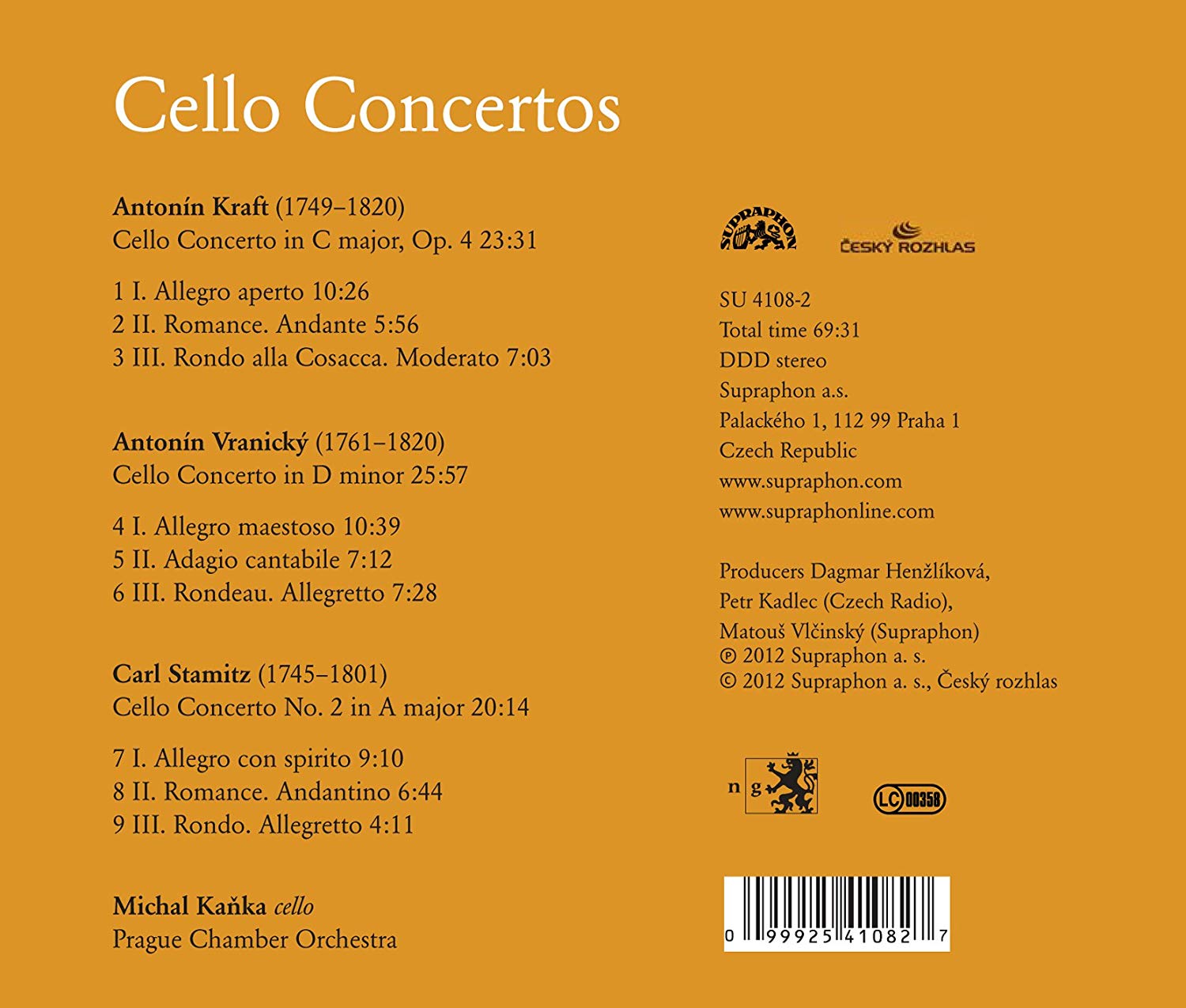 Kraft Vranický Stamitz: Cello Concertos - slide-1