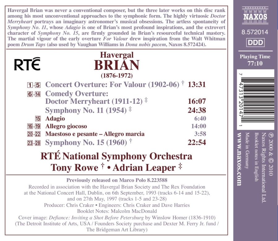 Havergal Brian: Symphonies Nos. 11 & 15, Doctor Merryheart, For Valour - slide-1