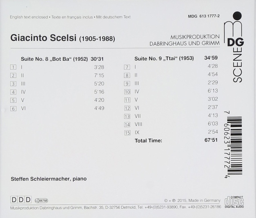 Scelsi: Suite No. 8 “Bot Ba” Suite No. 9 “Ttai” - slide-1