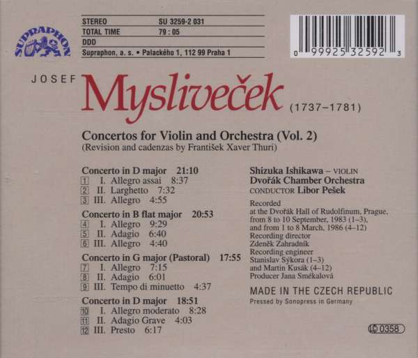 Myslivecek: Violin Concertos Vol. 2 - slide-1