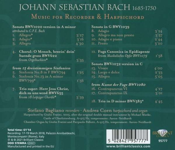 Bach: Music for Recorder & Harpsichord - slide-1