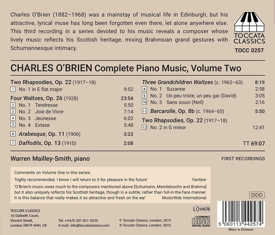O’Brien: Complete Piano Music Vol. 2 - slide-1