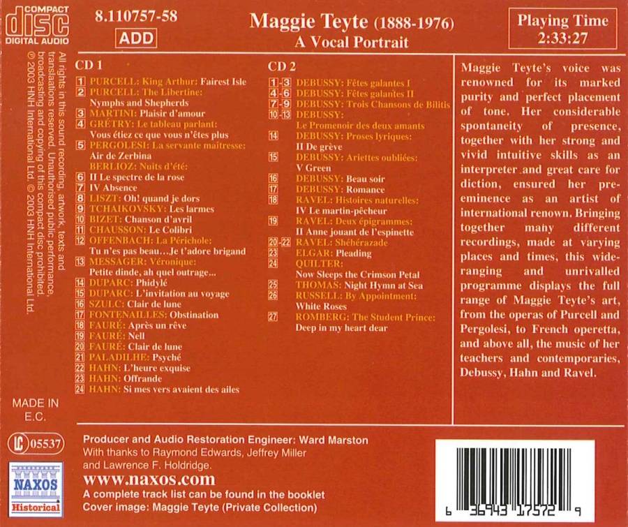 TEYTE, Maggie: A Vocal Portrait  (1932-1948) - slide-1
