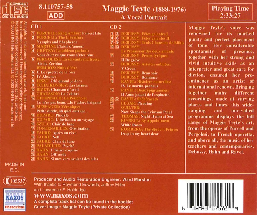 TEYTE, Maggie: A Vocal Portrait  (1932-1948) - slide-1