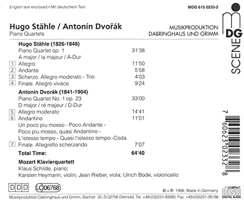 Stähle & Dvorak: Piano Quartets - slide-1