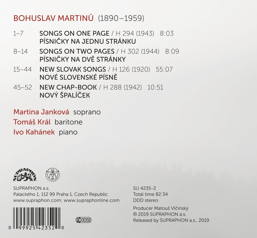 Martinů: Songs - slide-1