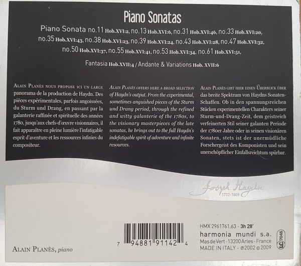 HAYDN EDITION  /  Piano Sonatas Vol. 1 - nos. 11, 13, 31, 33, 35, 38, 39, 43, 47, 50, 53, 55 & 61  - slide-1