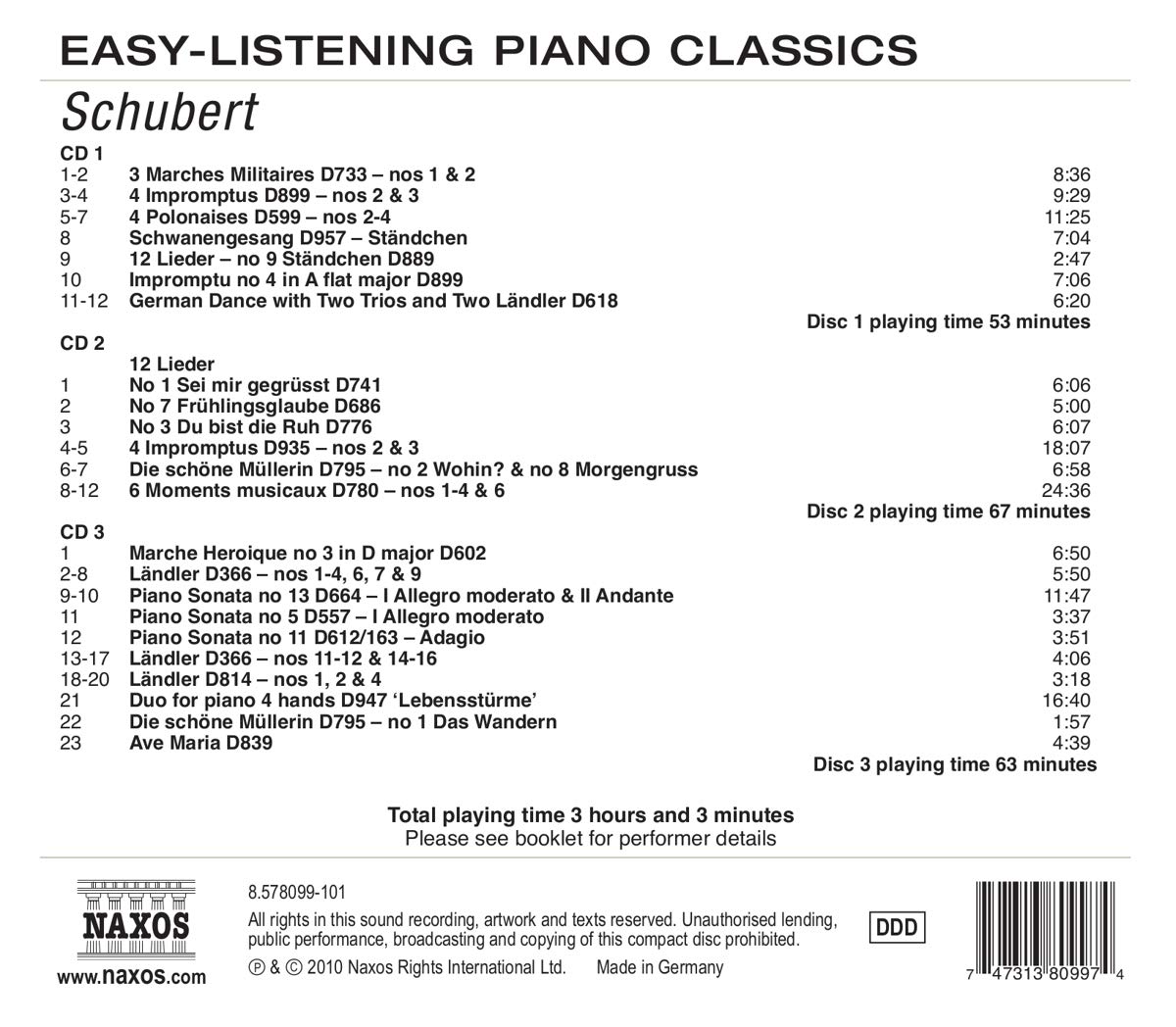 EASY-LISTENING PIANO CLASSICS - SCHUBERT - slide-1