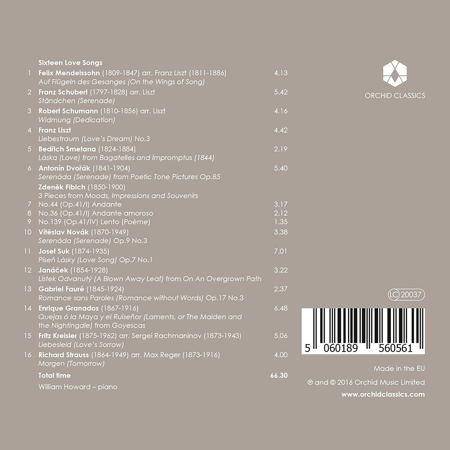 Sixteen Love Songs – Mendelssohn, Schubert, Schumann, Dvořák, Fibich, Janáček, Granados, Strauss, - slide-1