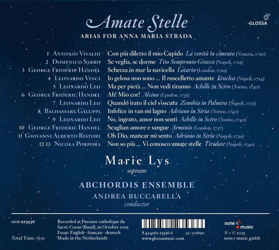 Amate stelle - Arias for Anna Maria Strada - slide-1