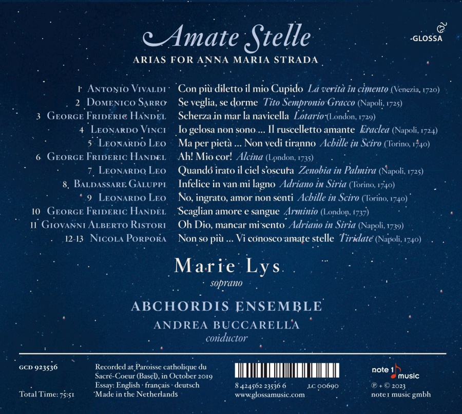 Amate stelle - Arias for Anna Maria Strada - slide-1