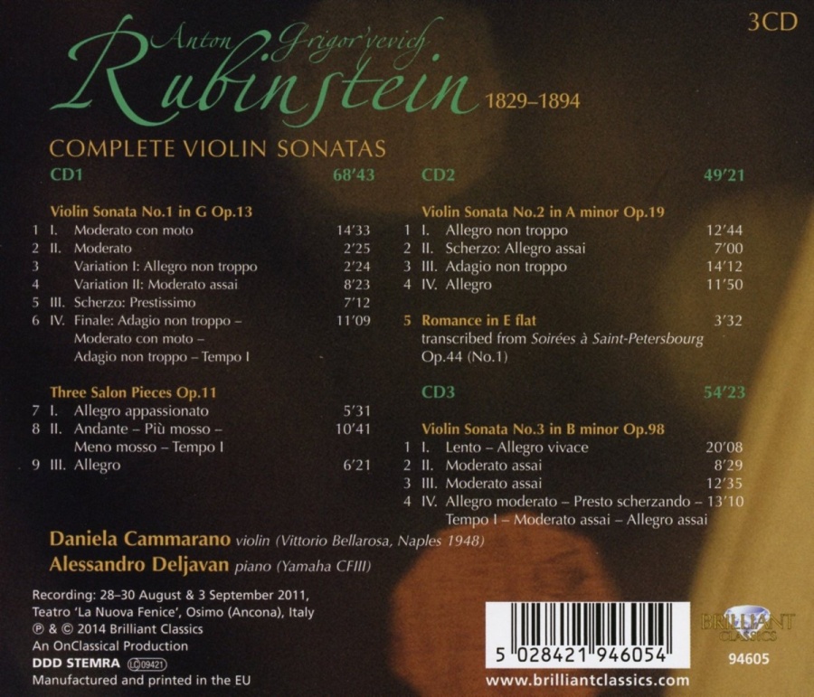 Rubinstein: Complete Violin Sonatas - slide-1