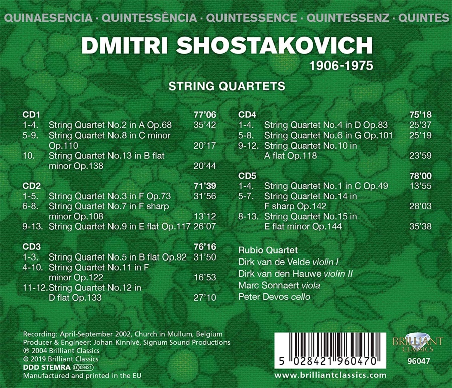 Quintessence Shostakovich: Complete String Quartets - slide-1