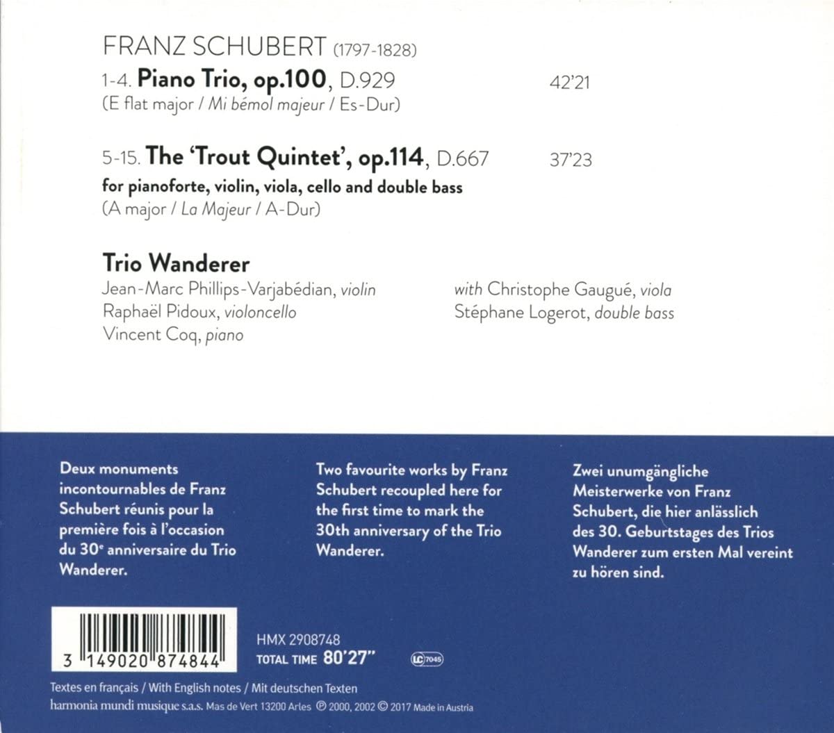 Schubert: Piano Trio op. 100; The Trout Quintet - slide-1
