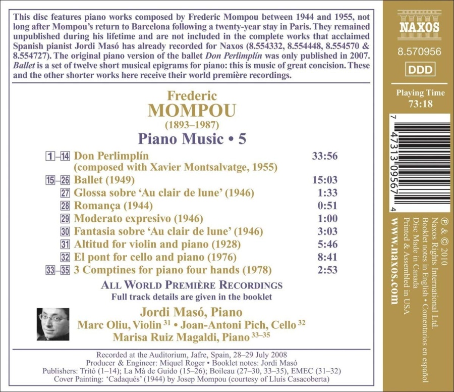 Mompou: Piano Music Vol. 5 - slide-1