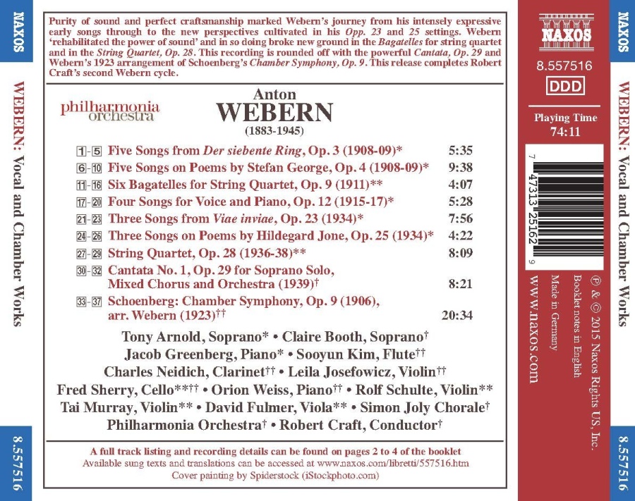 Webern: Vocal and Chamber Works – Songs, String Quartet, Cantata - slide-1