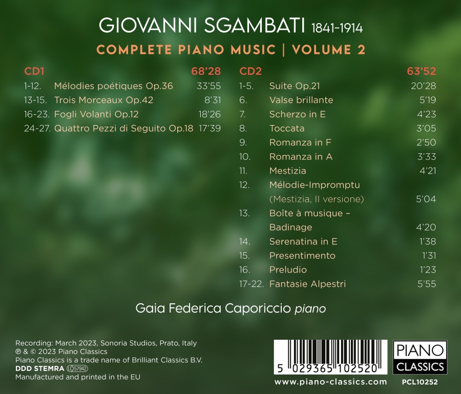 Sgambati: Complete Piano Music Vol. 2 - slide-1