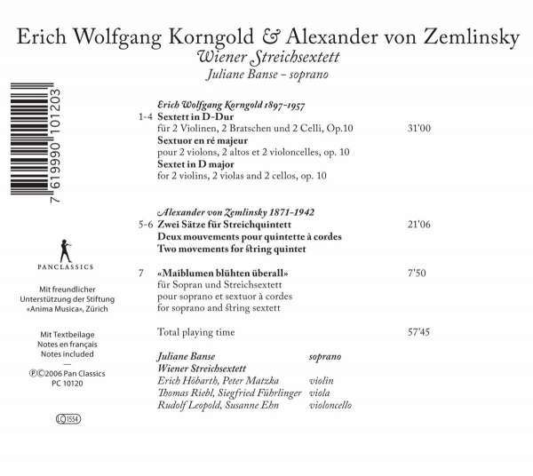 Korngold: Sextet Op. 10 / Zemlinsky: 2 Sätze für Streichquintett - slide-1