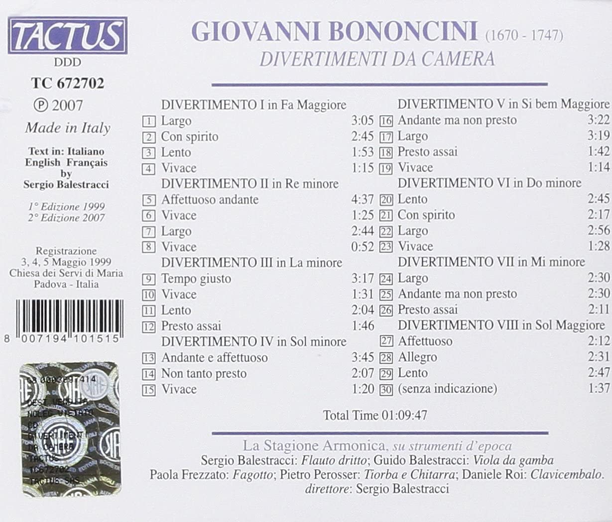 Bononcini: Divertimenti Nr.1-8 for Chamber Orchestra - slide-1