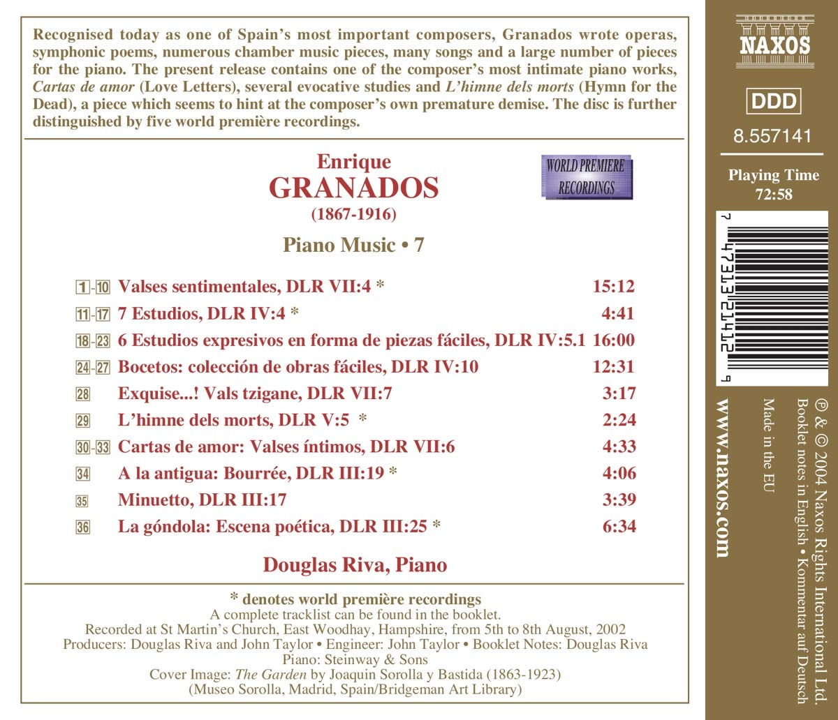 GRANADOS: Piano Music Vol.7 - slide-1