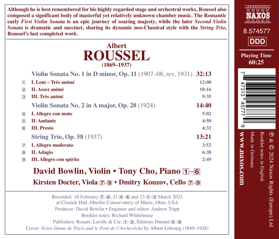 Roussel: Violin Sonatas Nos. 1 & 2 - slide-1