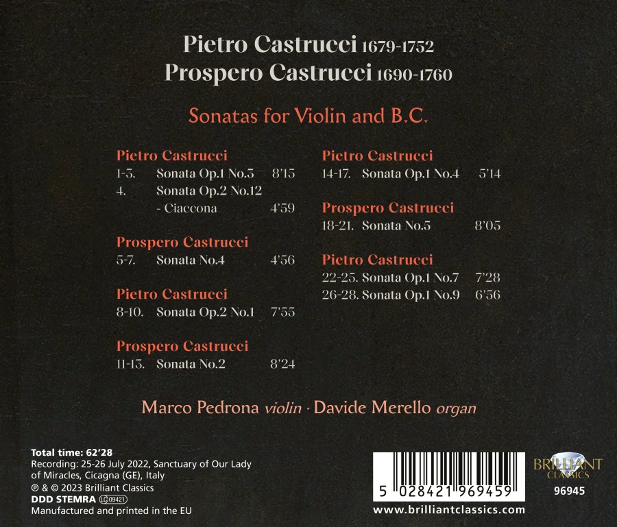 Castrucci: Sonatas for Violin and B.C. - slide-1