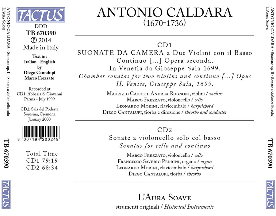 Caldara: Suonate da camera op. II; Sonate a violoncello solo - slide-1
