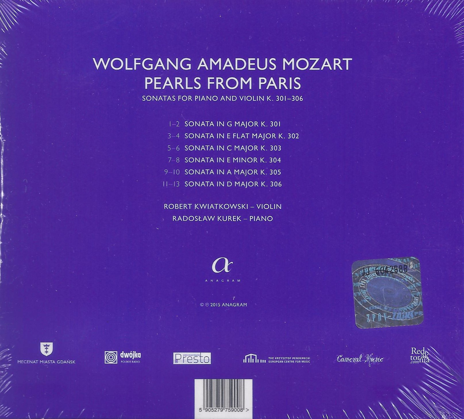 Mozart: Pearls from Paris, Sonatas for piano and violin K. 301 - 306 - slide-1