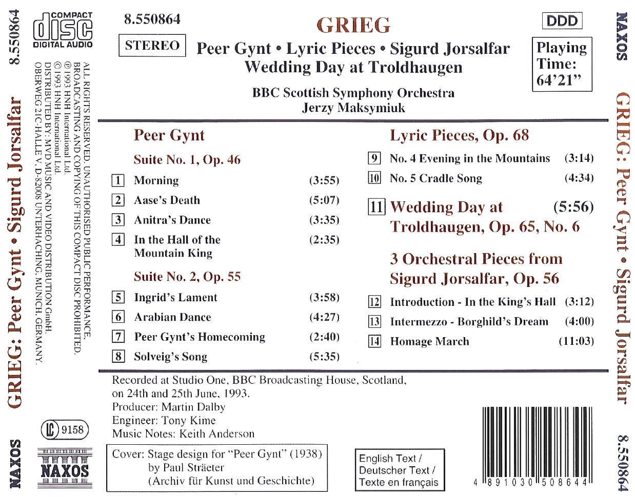 Grieg, Edvard: Peer Gynt, Lyric Pieces, Sigurd Jorsalfar - slide-1