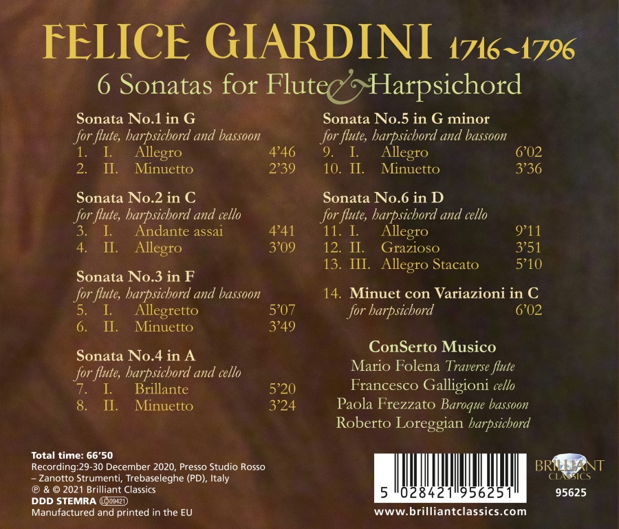 Giardini: 6 Sonatas for Flute & Harpsichord - slide-1