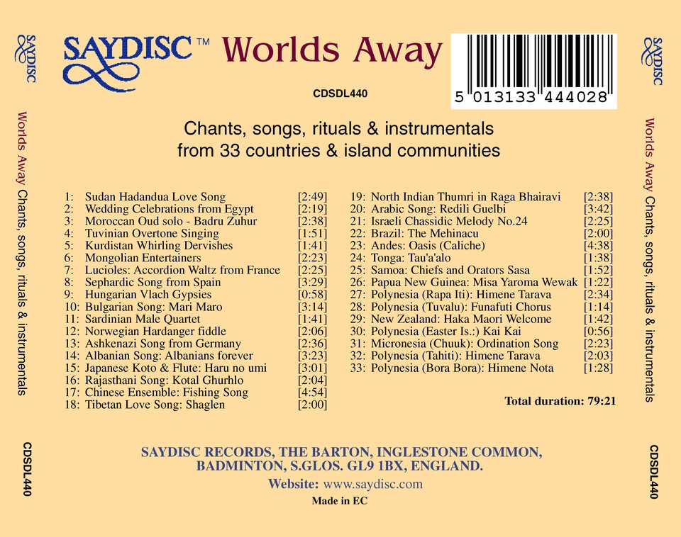 Worlds Away - Chants, Songs, Rituals & Instrumentals from 33 Countries & Island Communities - slide-1