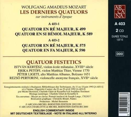 Mozart: Les derniers Quatuors K 499, K 589, K 575, K 590 (2 CD) - slide-1