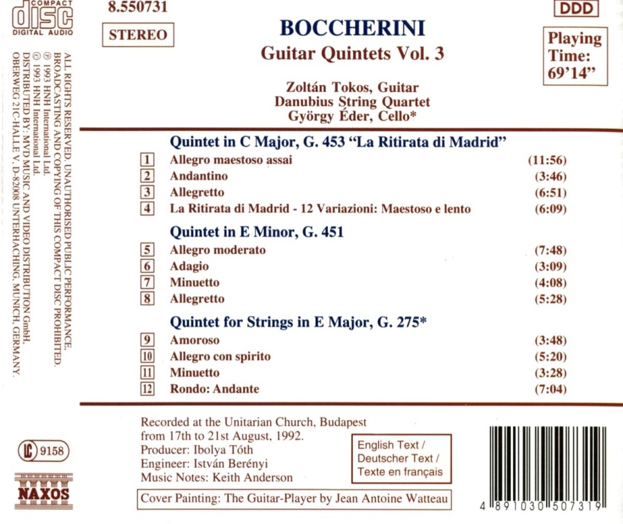 Boccherini: Guitar Quintets, Vol. 3 - slide-1