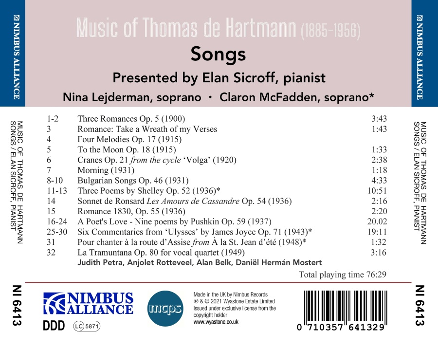 de Hartmann: Songs - slide-1